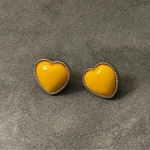 Cute yellow heart earrings